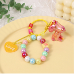Keychain Supplier - Acrylic Small Dog Keychain Colorful Bead Bag
