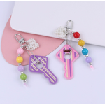Keychain Factory - Key Shaped Pendant Pearl Heart Bead Creative