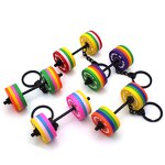 Keychain Supplier - 3D Rubber Dumbbell Keychain Detachable Design