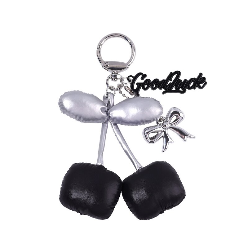 Keychain Factory - Leather Cherry Keychain Bow Personalized Car