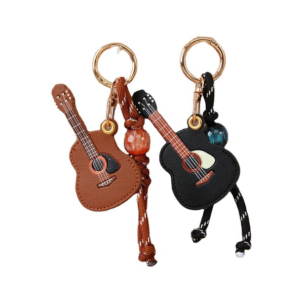 Keychain Manufacturer - PU Guitar Pendant Bead Keychain Wholesale