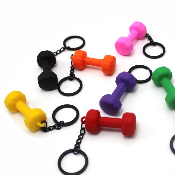 Keychain Factory - 3D Rubber Dumbbell Keychain Couple Souvenir