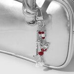 Keychain Manufacturer - Pearl Rhinestone Claw Chain Strawberry Heart