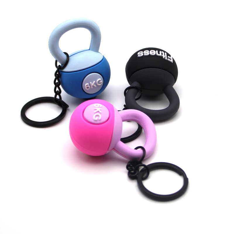 Keychain Manufacturer - 3D Rubber Kettlebell Keychain Phone Case