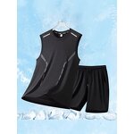 Sports Shorts Factory - OEM 2025 Summer Men's Black Ice Silk