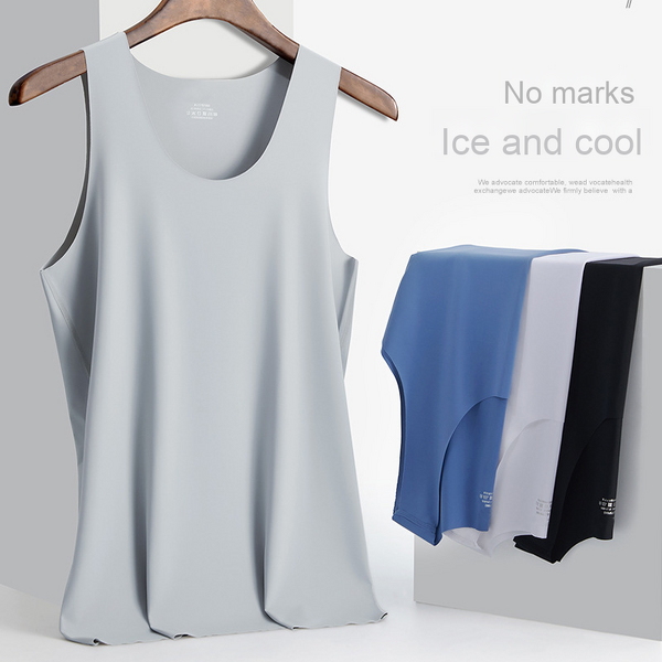 Ice Silk Vest Factory - OEM Men's White Seamless Casual