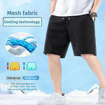 Sports Shorts Factory - OEM 2025 Summer Men's Black Ice Silk