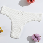 Cotton Thong Factory - OEM New Style T-Back Ribbed Lace