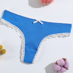 Cotton Thong Factory - OEM New Style T-Back Ribbed Lace