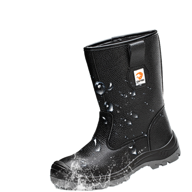Safety Shoes Factory - Black Waterproof Leather Steel Toe Industrial