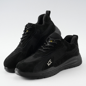 Safety Shoes Manufacturer - Black Suede Cowhide PU Anti-Slip Steel Toe