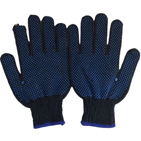 Work Gloves Supplier - 7G Safety Blue Cotton PVC Dots Bulk