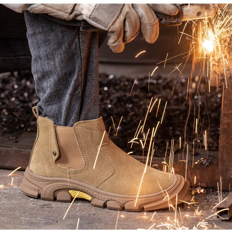 Welding Boots Manufacturer - Men's Suede Steel Toe Kevlarr Rubber Sole