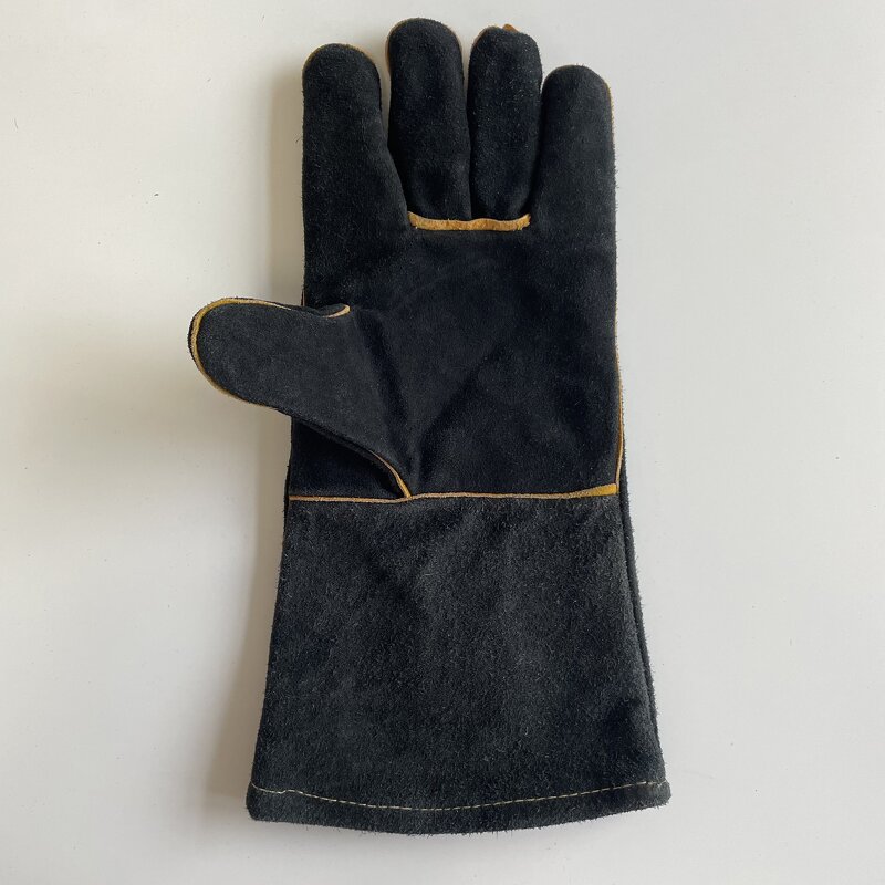 Welding Gloves Manufacturer - Black Split Cowhide Leather Custom