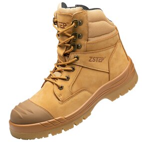 Safety Shoes Factory - High Top Steel Toe Genuine Leather Zipper