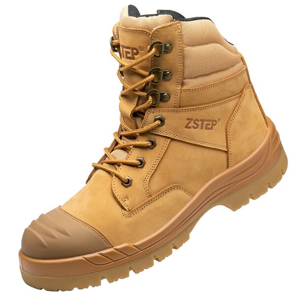 Safety Shoes Factory - High Top Steel Toe Genuine Leather Zipper