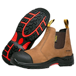 Safety Shoes Manufacturer - Men's Nubuck Leather Slip-On Plastic Toe
