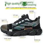Safety Shoes Factory - Men's Fly-Woven Steel Toe Rotating Button