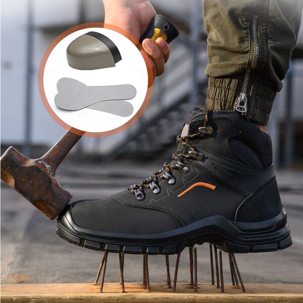 Safety Shoes Manufacturer - Mid Cut Genuine Leather Anti-static PU