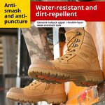 Safety Shoes Factory - High Top Steel Toe Genuine Leather Zipper