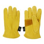 Work Gloves Factory - Yellow Cowhide Leather Reinforced Palm Gardening
