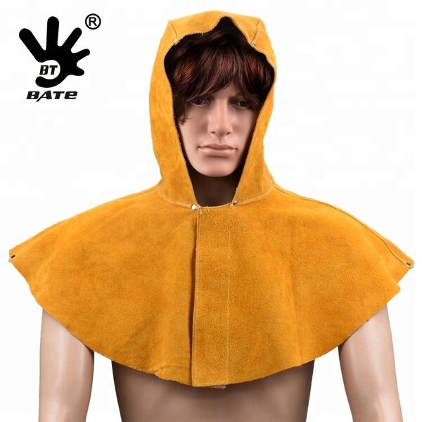 Sand Blasting Hood Factory - Cow Split Leather Full Face Hood Cap