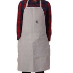 Welding Apron Supplier - White Split Cow Leather Bib Apron