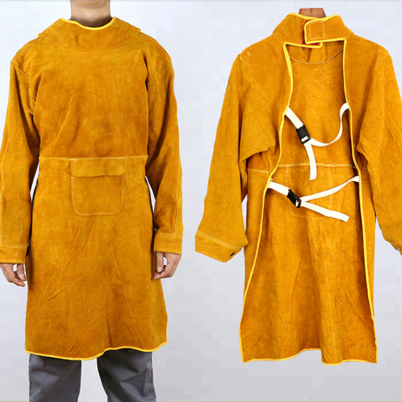 Welding Apron Supplier - Premium Cowhide Leather Full Sleeves