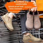 Welding Shoes Factory - Insulation 6kv Suede Plastic Toe Mid-Top