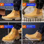 Safety Shoes Factory - Men's Wheat High Top Steel Toe Water-Repellent
