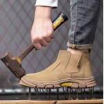 Welding Boots Manufacturer - Men's Suede Steel Toe Kevlarr Rubber Sole
