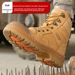 Safety Shoes Factory - High Top Steel Toe Genuine Leather Zipper