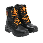 Firefighter Boots Manufacturer - Cowhide Safety Shoes Anti-Smash Zipper