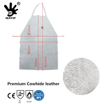 Welding Apron Supplier - White Split Cow Leather Bib Apron