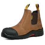 Safety Shoes Manufacturer - Men's Nubuck Leather Slip-On Plastic Toe