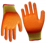 Construction Gloves Factory - Orange Rubber Coated Safety Working