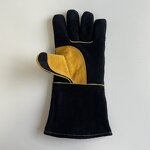 Welding Gloves Factory - Black Palm Thickened Cowhide Custom Logo