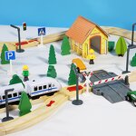 Train Set Factory - OEM 96PCS Pine Wood Traffic Blocks