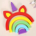 Wooden Blocks Factory - OEM Unicorn Rainbow Building Set