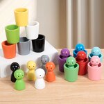Wooden Toys Factory - OEM Rainbow Color Sorting Cup Doll