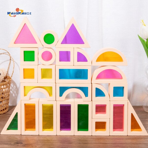 Montessori Toys Factory - OEM Rainbow Acrylic Stacking Block