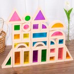 Wooden Toys Factory - OEM Rainbow Stacked Building Block