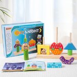 Wooden Blocks Factory - OEM Day Night Theme Stacking