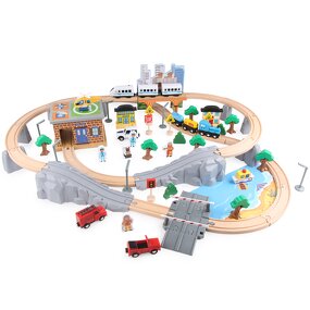 Wooden Train Set Factory - OEM 95-Piece Railway Puzzle