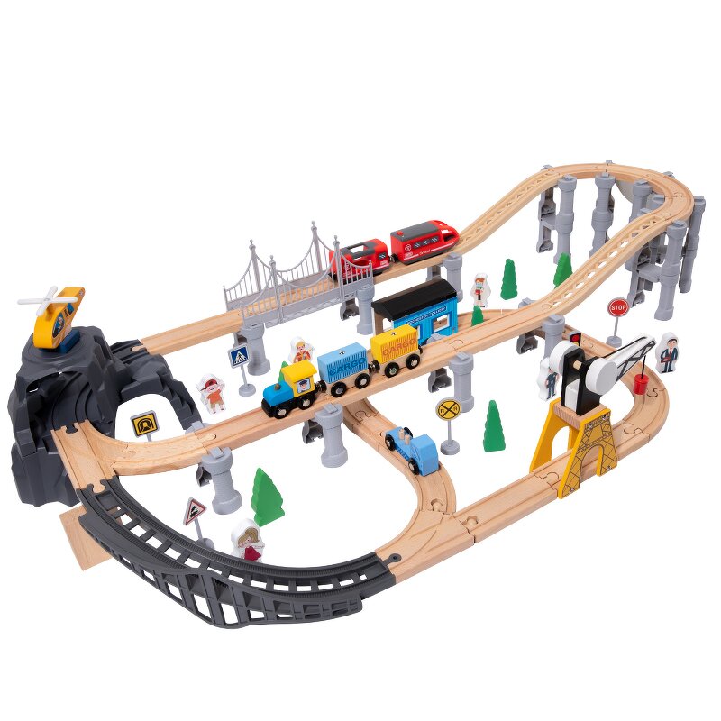 Wooden Train Set Factory - OEM 85 Pcs Large Game
