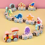 Wooden Train Factory - OEM Cartoon Animal Fruit Railway