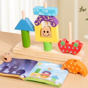 Wooden Blocks Factory - OEM Day Night Theme Stacking