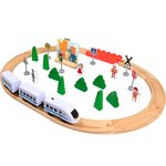 Wooden Train Tracks Factory - OEM 35PCS Pine Construction
