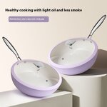 Ceramic Pans Manufacturer - 28cm Lavender Shell Porcelain Wok Cobblestone