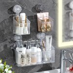Bathroom Organizer Manufacturer - Suction Cup Storage Shelf Makeup Organizer